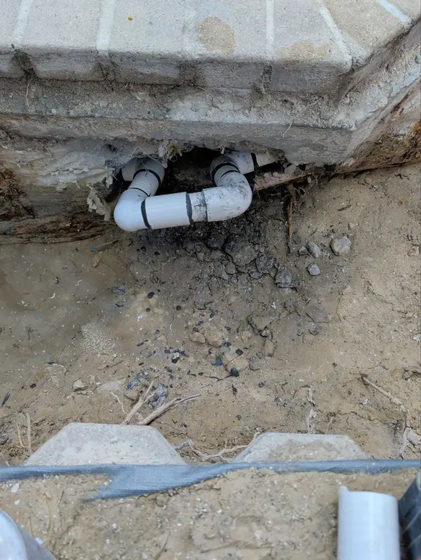 New plumbing connection on a spa air line