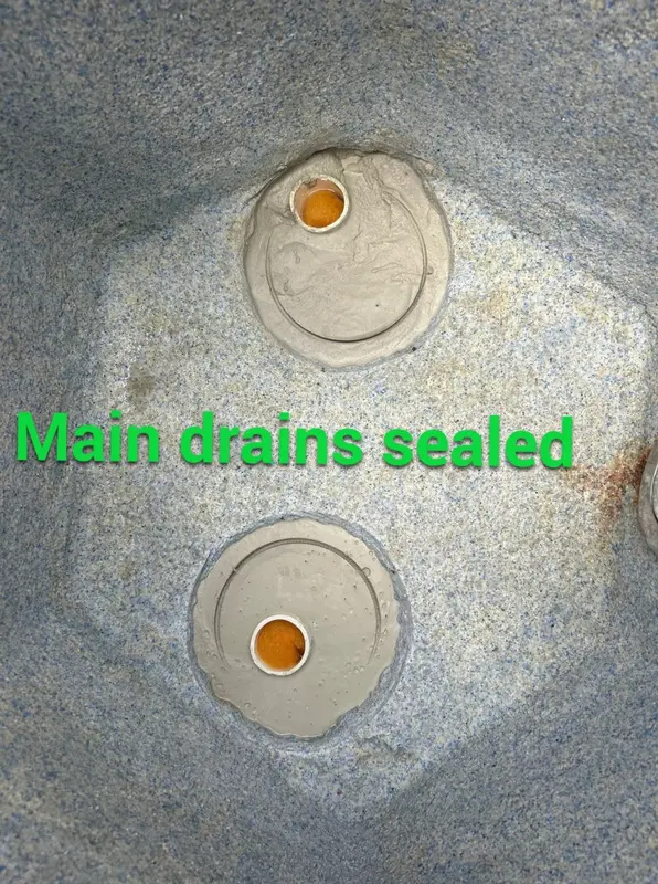 Spa main drains sealed during the repair