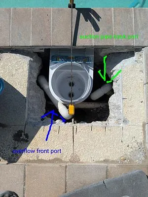 New skimmer plumbed in with the ports marked