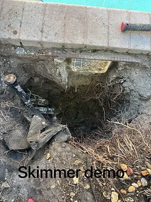 Old skimmer removed with the deck cut open