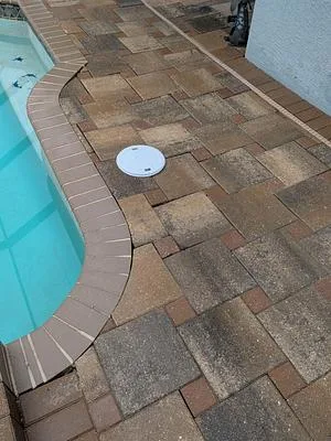 Paver deck reset around the new skimmer lid