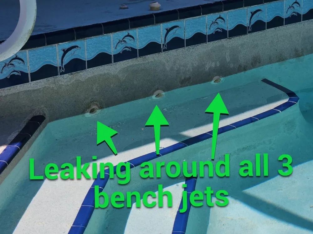 Three bench jets marked as leaking